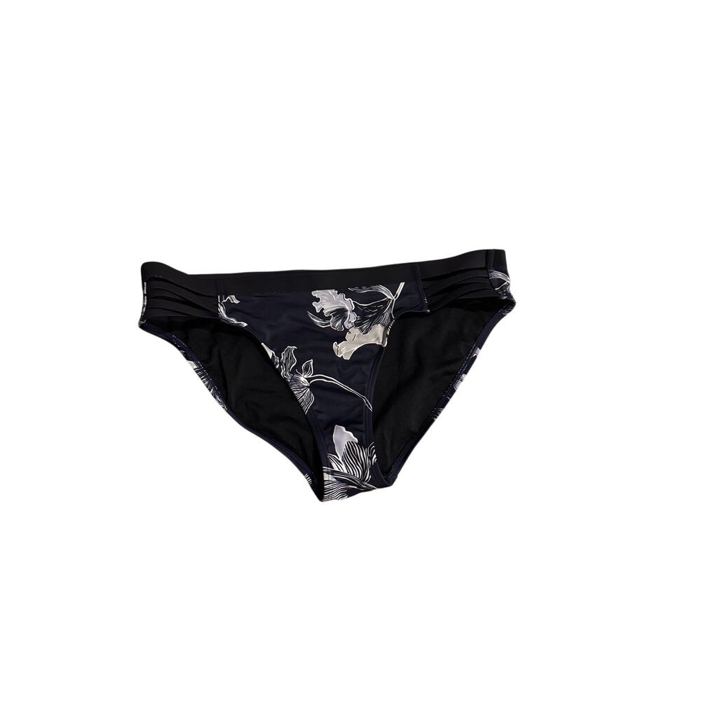 Athleta Bikini Bottoms Women’s Small Navy Floral Strappy Swim Bottom